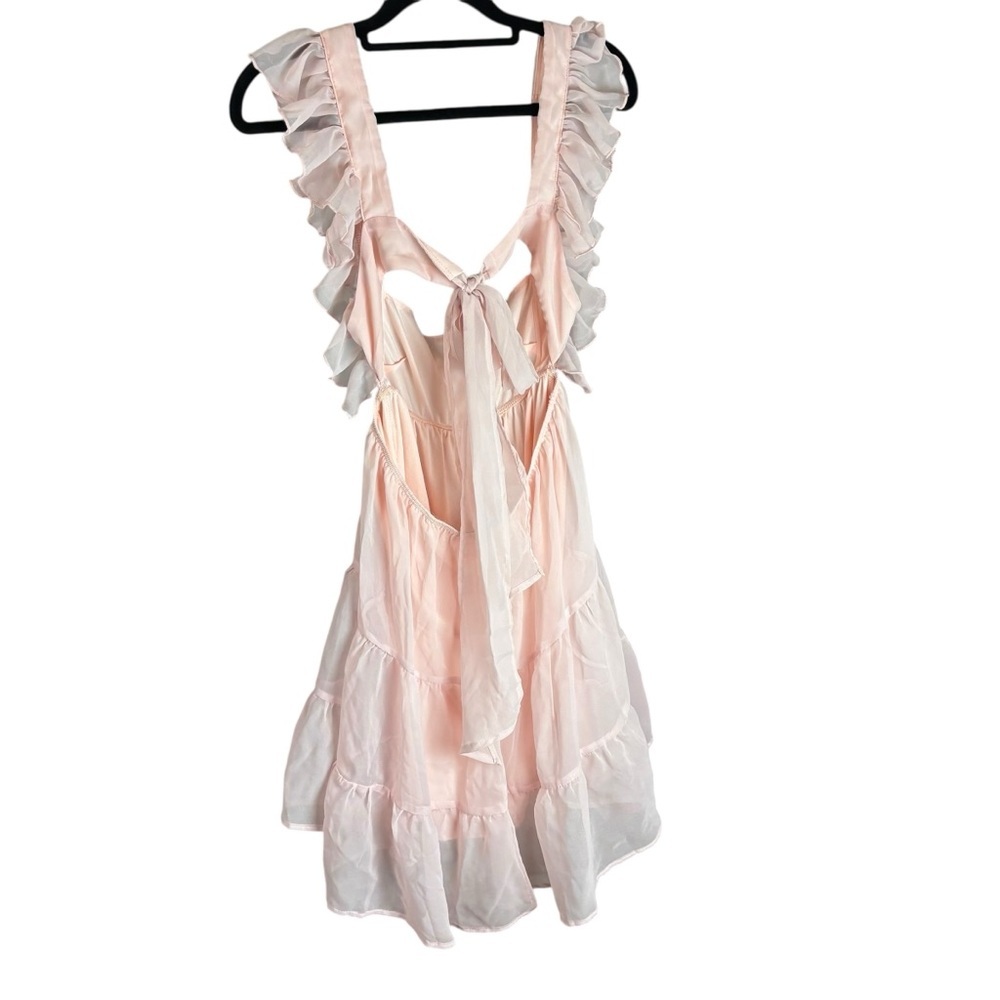 Lucy in the Sky Pink Ruffled Backless Sundress - Picture 4 of 6